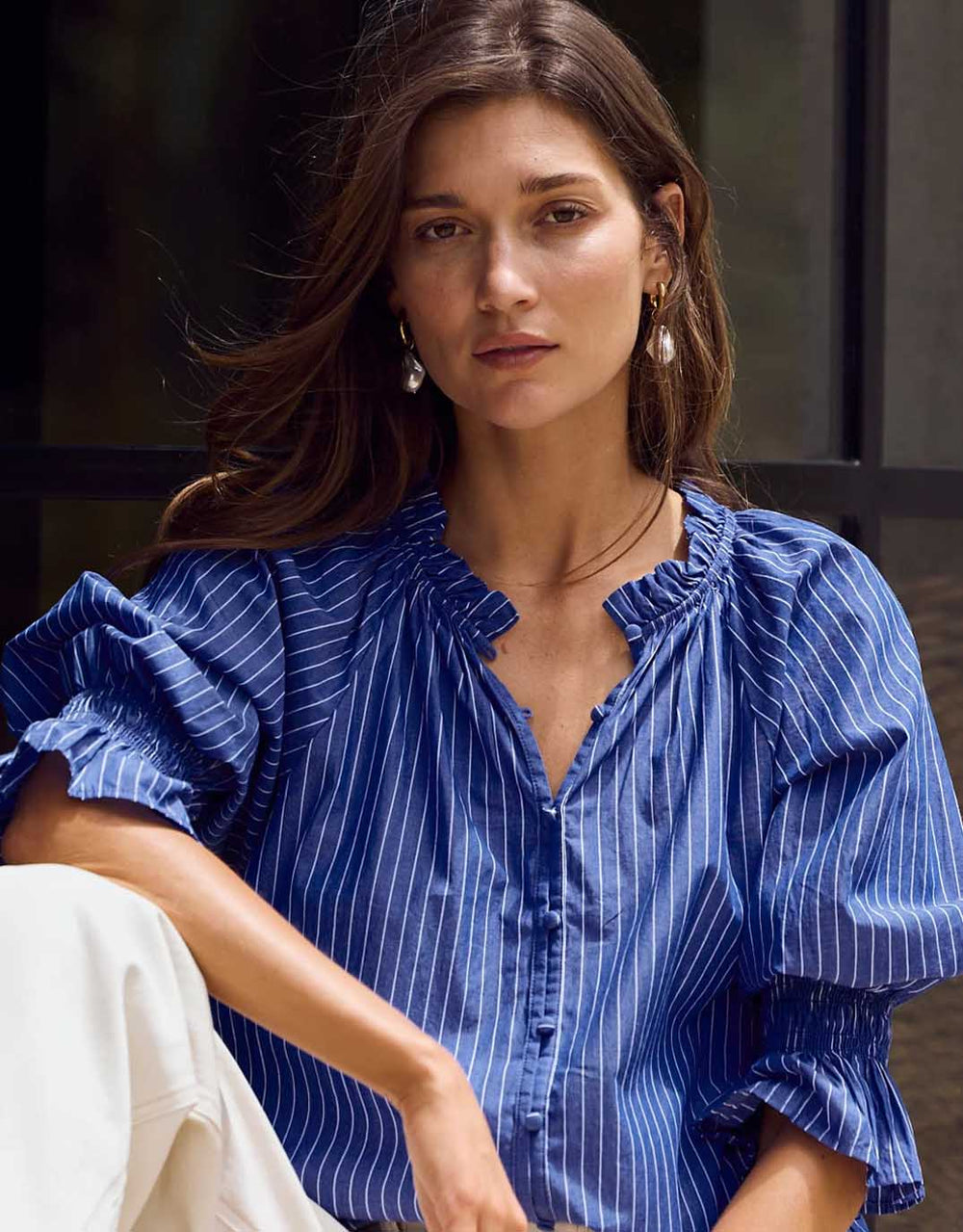 ivy-jack-noetic-short-sleeve-blouse-dark-blue-stripe-womens-clothing