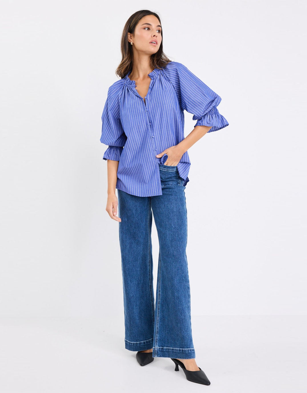 ivy-jack-noetic-short-sleeve-blouse-dark-blue-stripe-womens-clothing