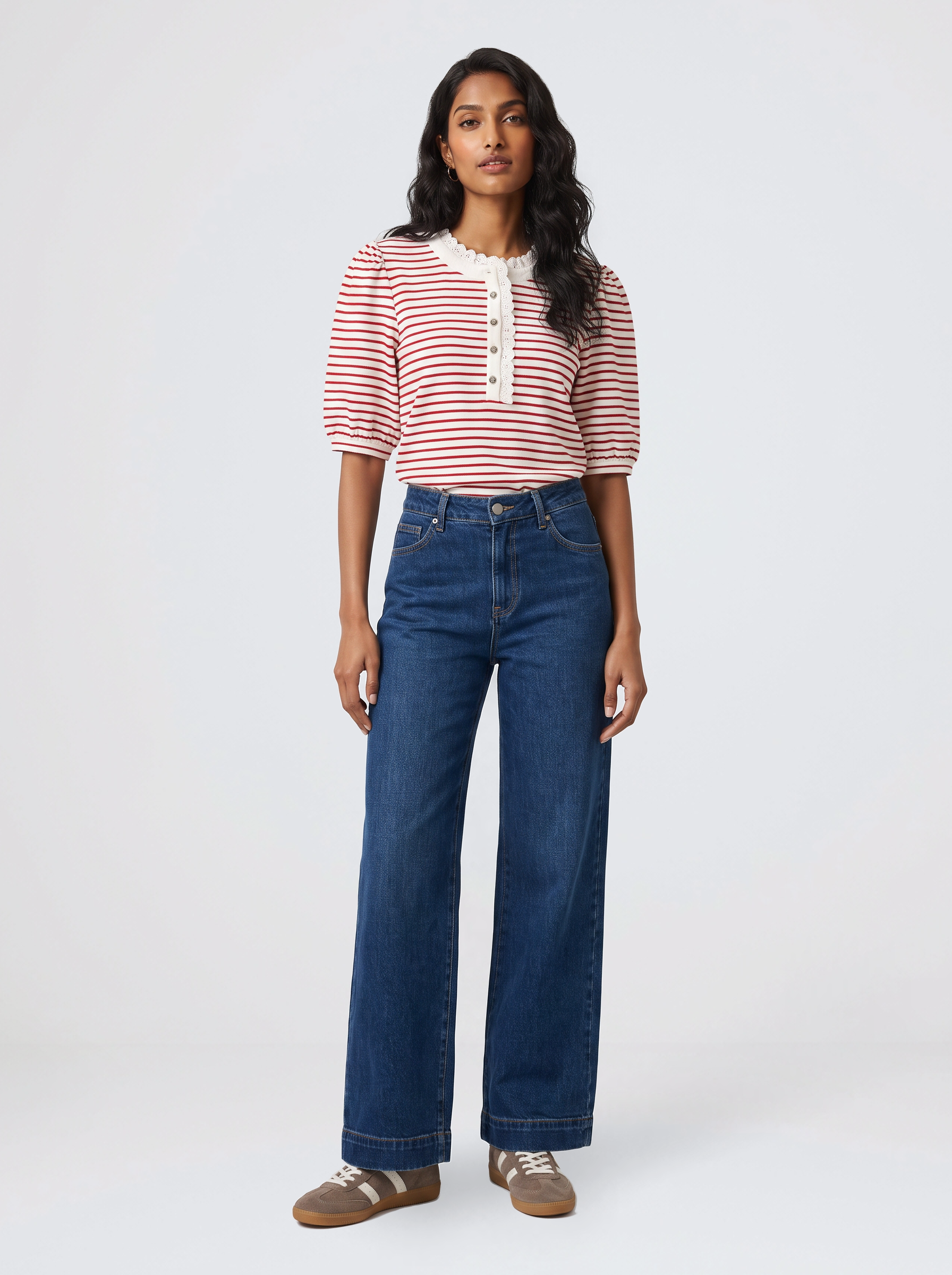 Jacqueline Top - Red/White Stripe