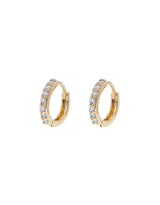 Jolie & Deen - Small Crystal Hoops - Gold - White & Co Living Accessories