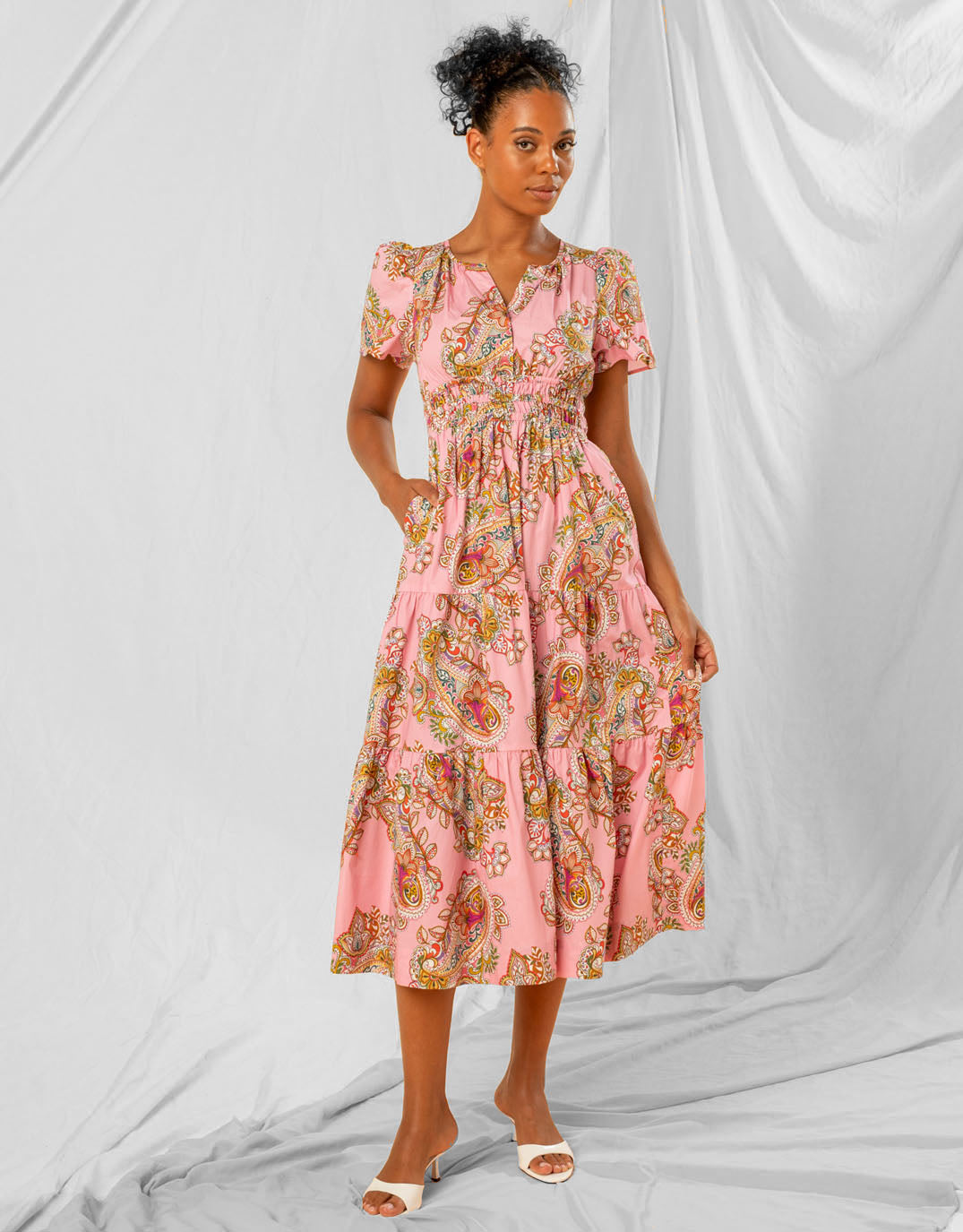 Sally Dress - Rosa Paisley