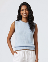 Knit Vest - Baby Blue/Taupe