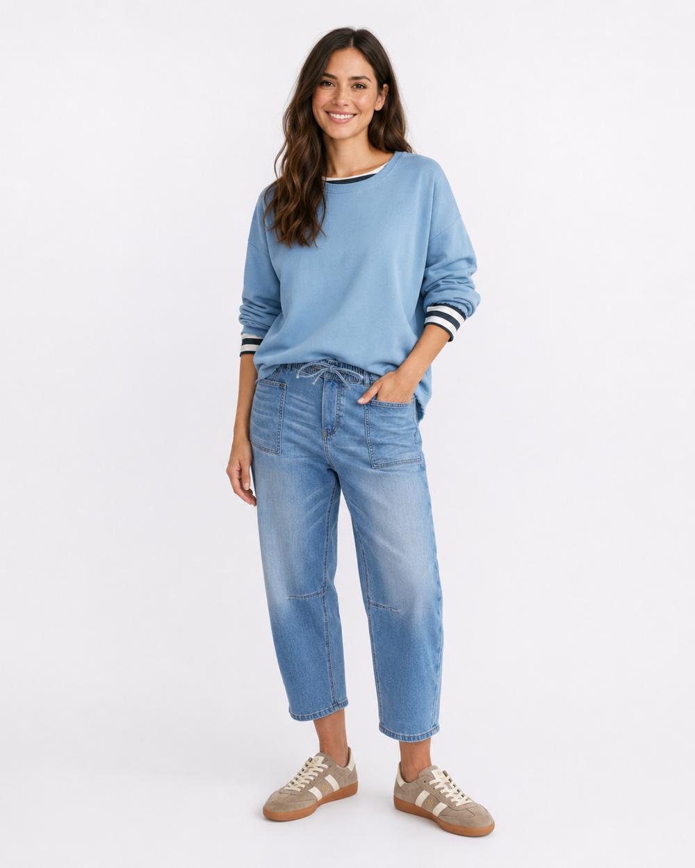 Leo Barrel Jeans - Blue Denim