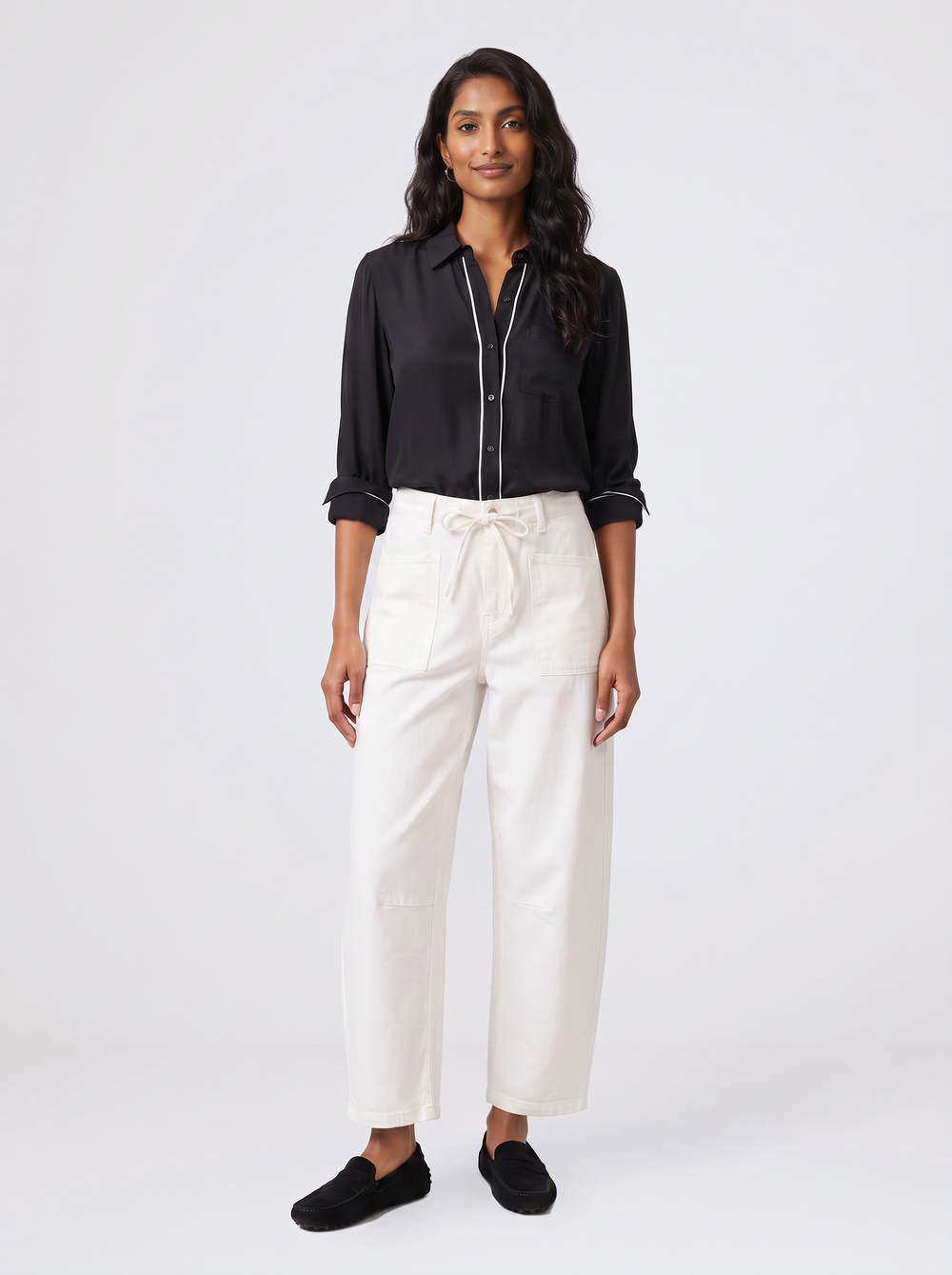Leo Barrel Jeans - White