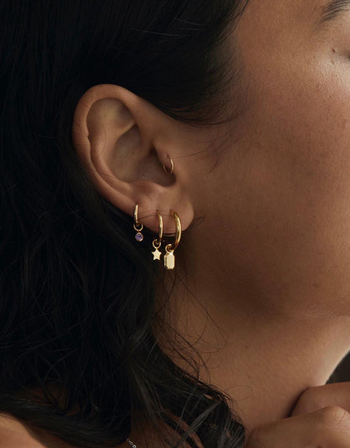 Linda Tahija Jewellery - Star & Moon Huggie Hoop Earrings - Gold Plated - White & Co Living Accessories