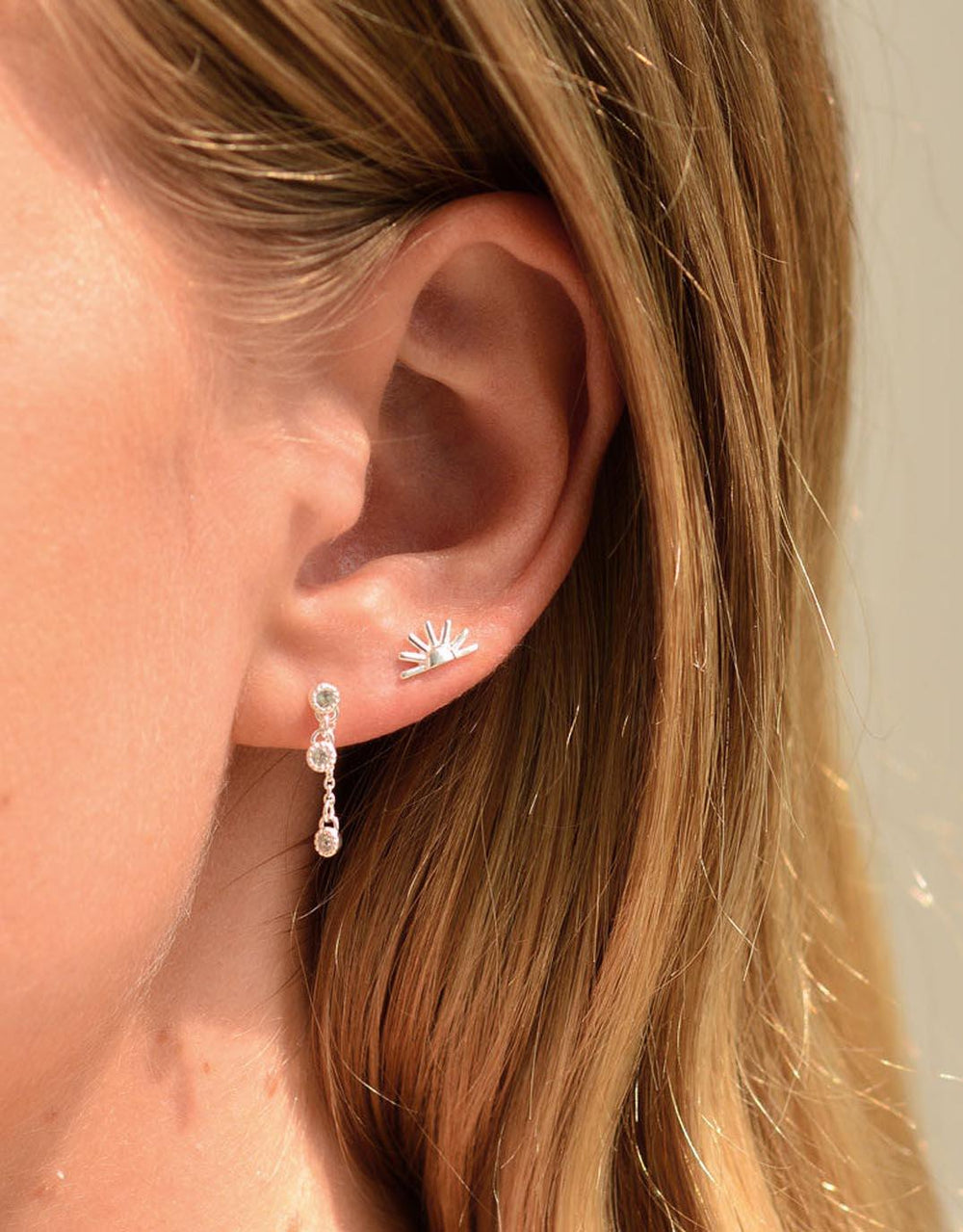 Linda Tahija Jewellery - Sunrise Stud Earrings - Gold - White & Co Living Accessories