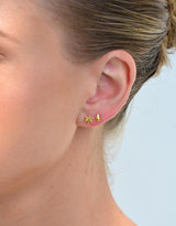 Petal Stud Earrings - Gold Plated Sterling Silver