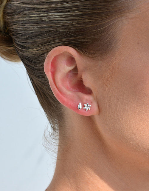 Petal Stud Earrings - Sterling Silver