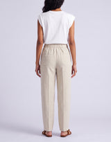 Barrel Leg Linen Pant - Natural