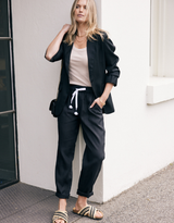 Linen Beach Comber Pant - Black