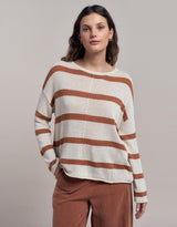 Ivy Knit Jumper - Natural/Terracotta