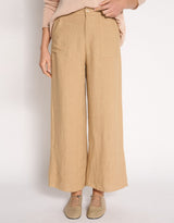 Jude Wide Leg Linen Pant - Camel