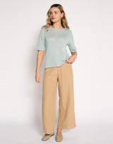 Jude Wide Leg Linen Pant - Camel