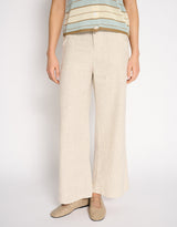Jude Wide Leg Linen Pant - Natural