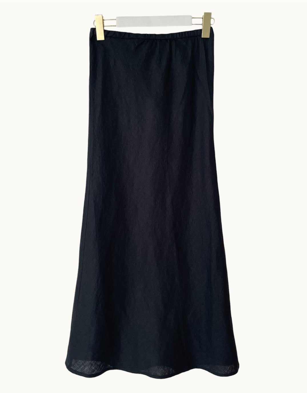 Linen Slip Skirt - Black