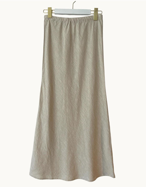 Linen Slip Skirt - Natural
