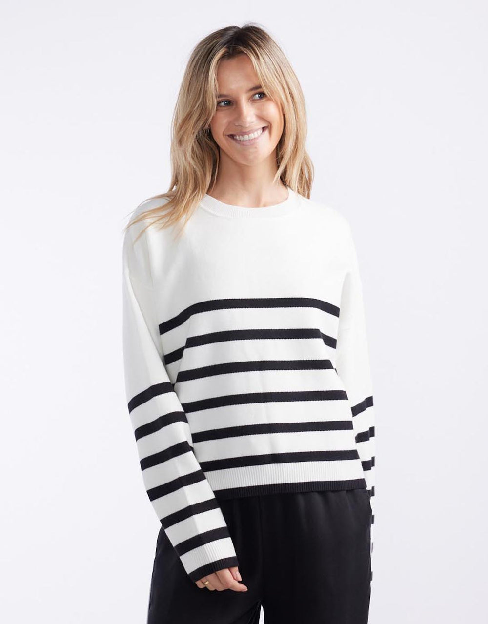 little-lies-lottie-stripe-sweater-white-black-womens-clothing