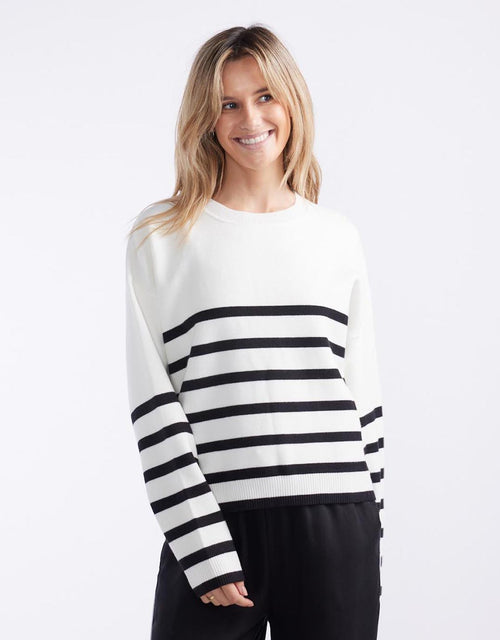 little-lies-lottie-stripe-sweater-white-black-womens-clothing
