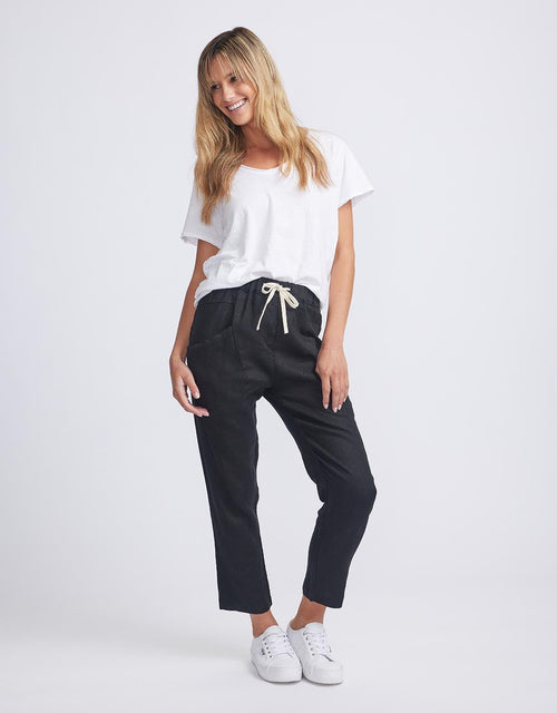 Little Lies - Luxe Linen Pants - Black - White & Co Living Pants