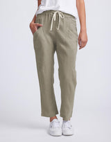 Little Lies - Luxe Linen Pants - Khaki - White & Co Living Pants