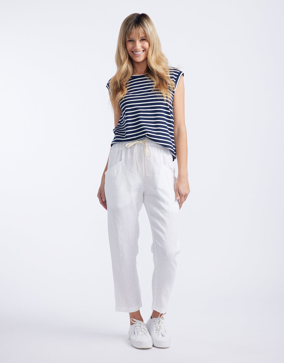 Luxe Linen Pants - White