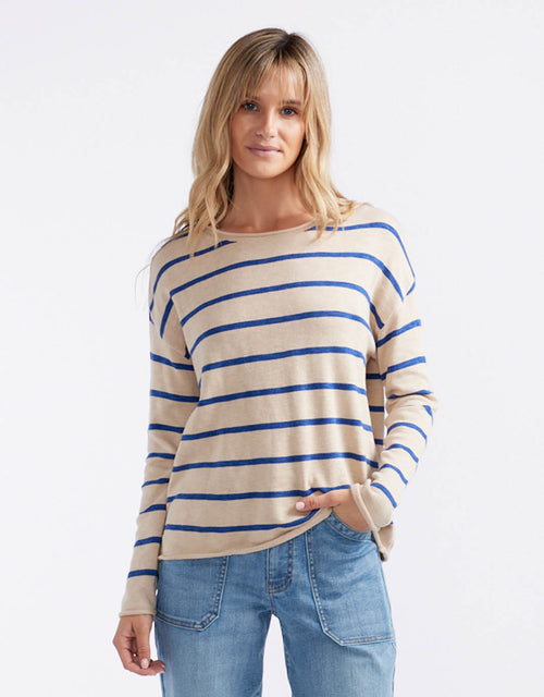 Minnie Knit Top  - Blonde/Regatta Blue