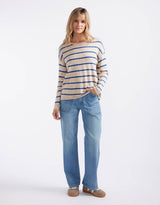 Minnie Knit Top  - Blonde/Regatta Blue