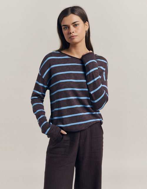 little-lies-minnie-top-chocolate-blue-womens-clothing