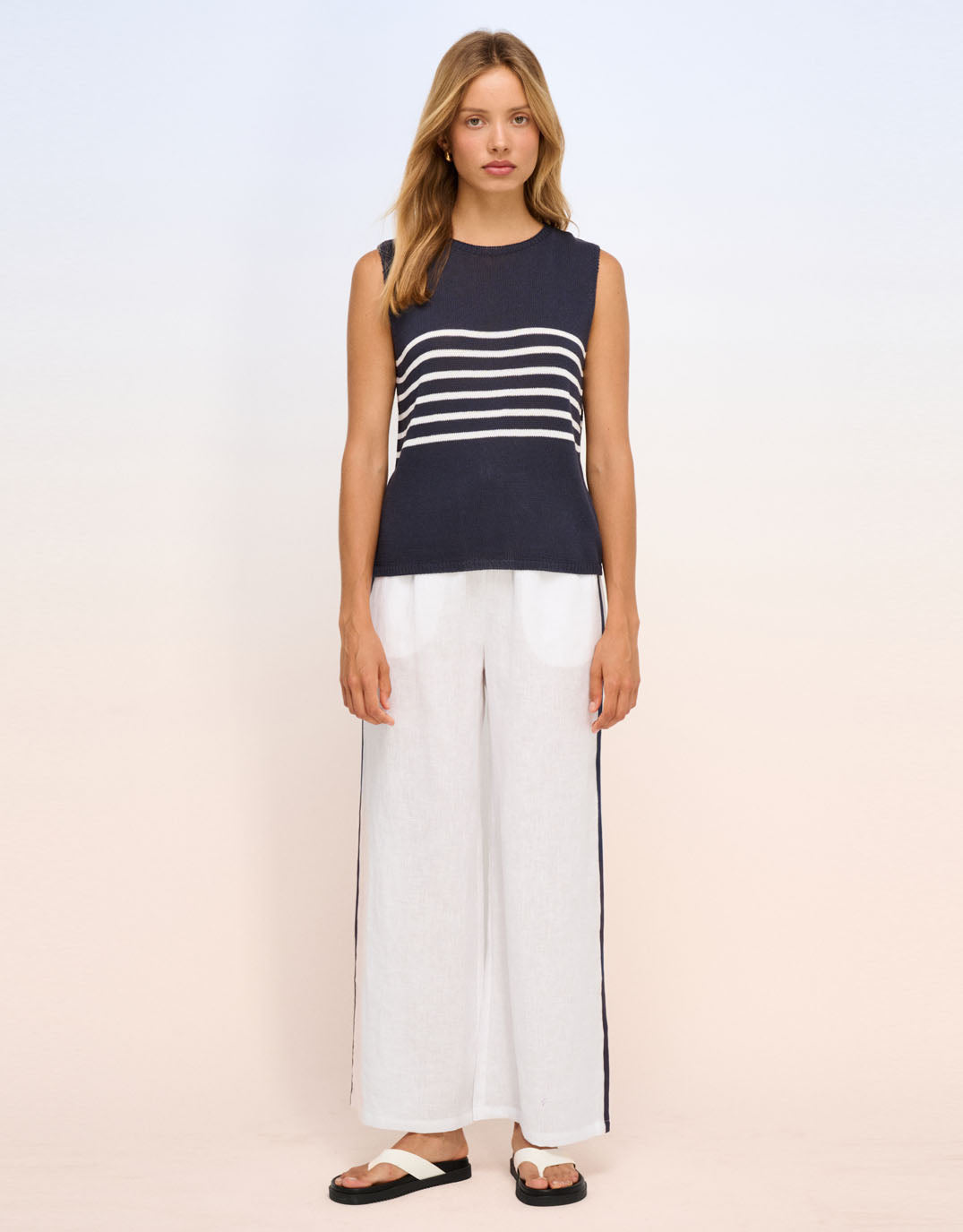 Monaco Spring Tank - Navy/White