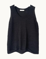 Scallop Hem Tank - Black
