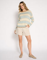Solene Stripe Knit - Dusty Aqua