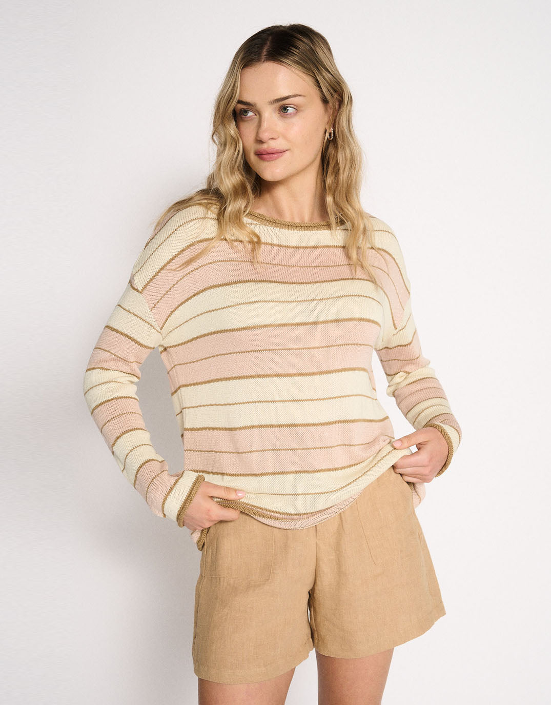 Solene Stripe Knit - Dusty Pink