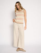 Solene Stripe Tank - Dusty Pink