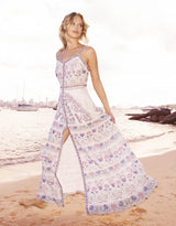 Anu Button Maxi - Hindi White