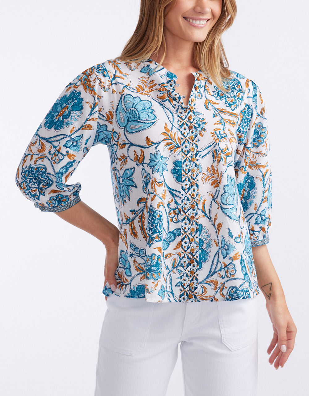 lola-australia-scarlett-cotton-blouse-blue-gold-womens-clothing