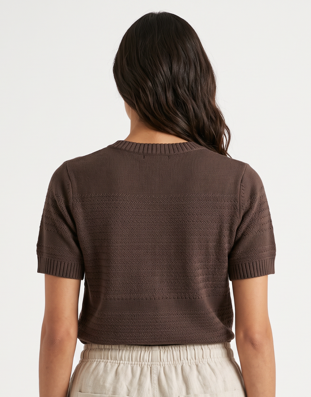 Maddie Knit Tee - Chocolate