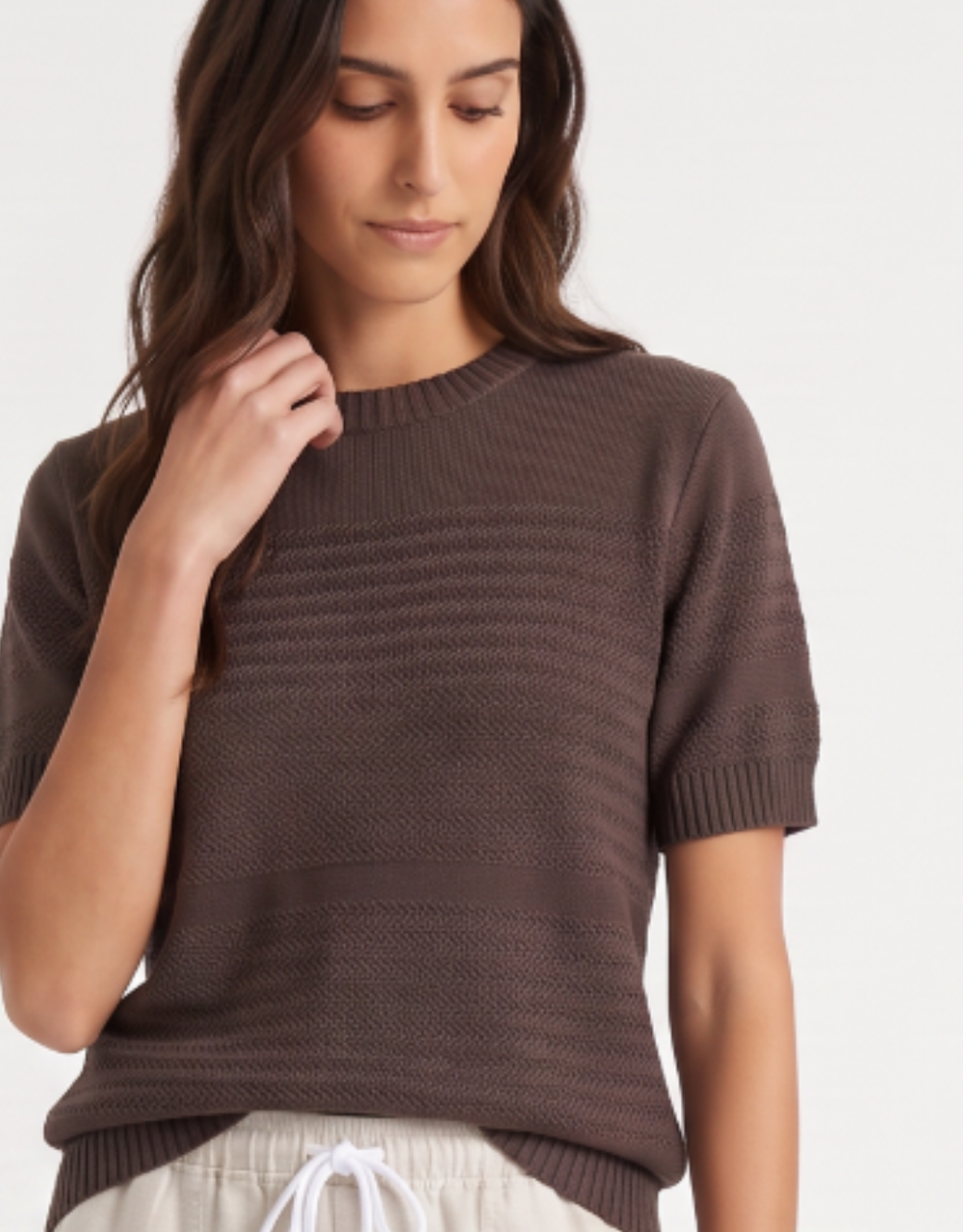 Maddie Knit Tee - Chocolate