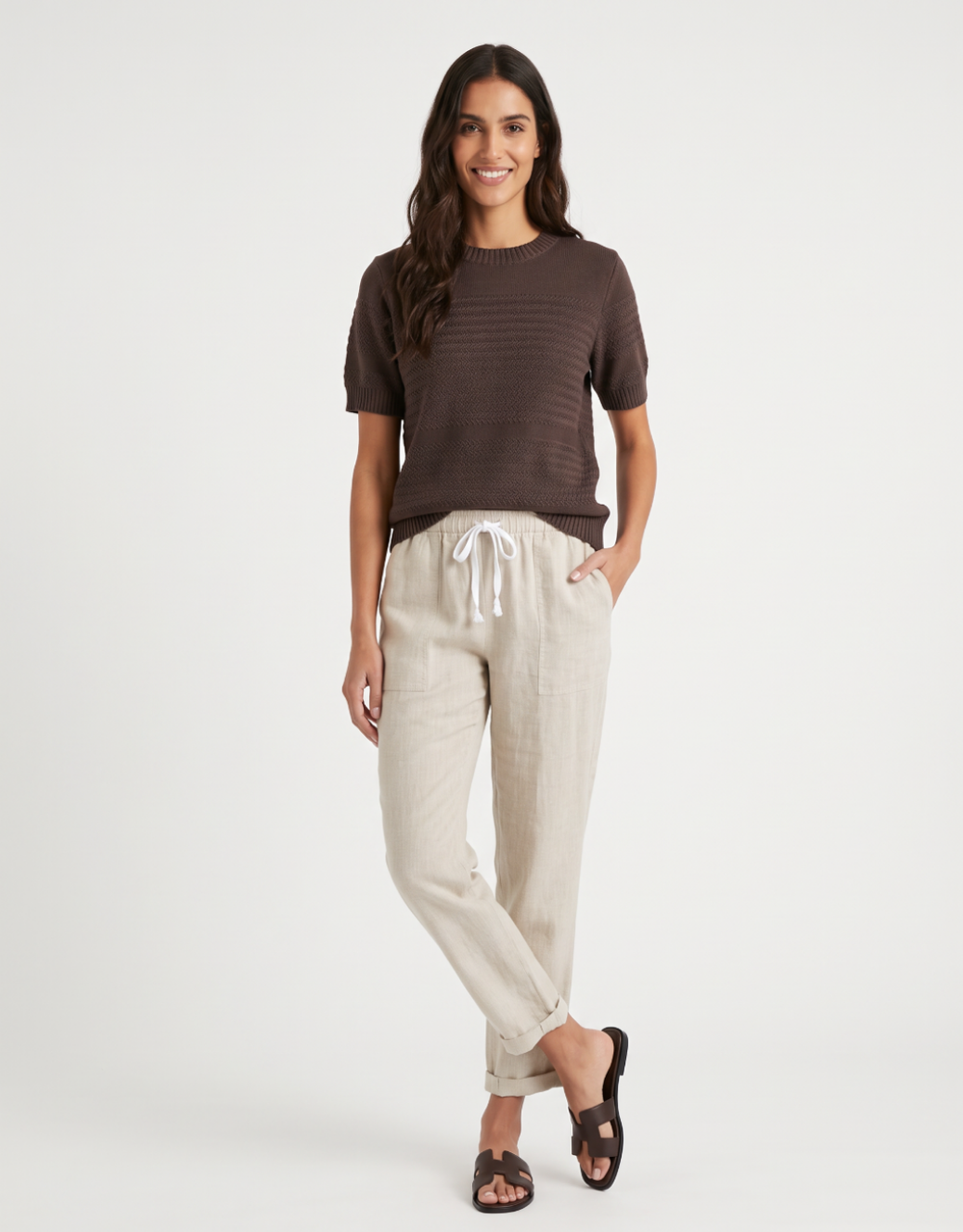Maddie Knit Tee - Chocolate