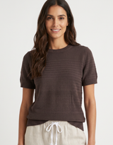 Maddie Knit Tee - Chocolate
