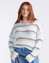 Marina Long Sleeve Knit - Natural/Blue/Choc