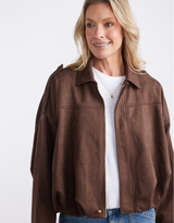 Mock Suede Jacket - Chocolate
