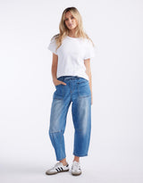 Leo Barrel Jeans - Blue Denim