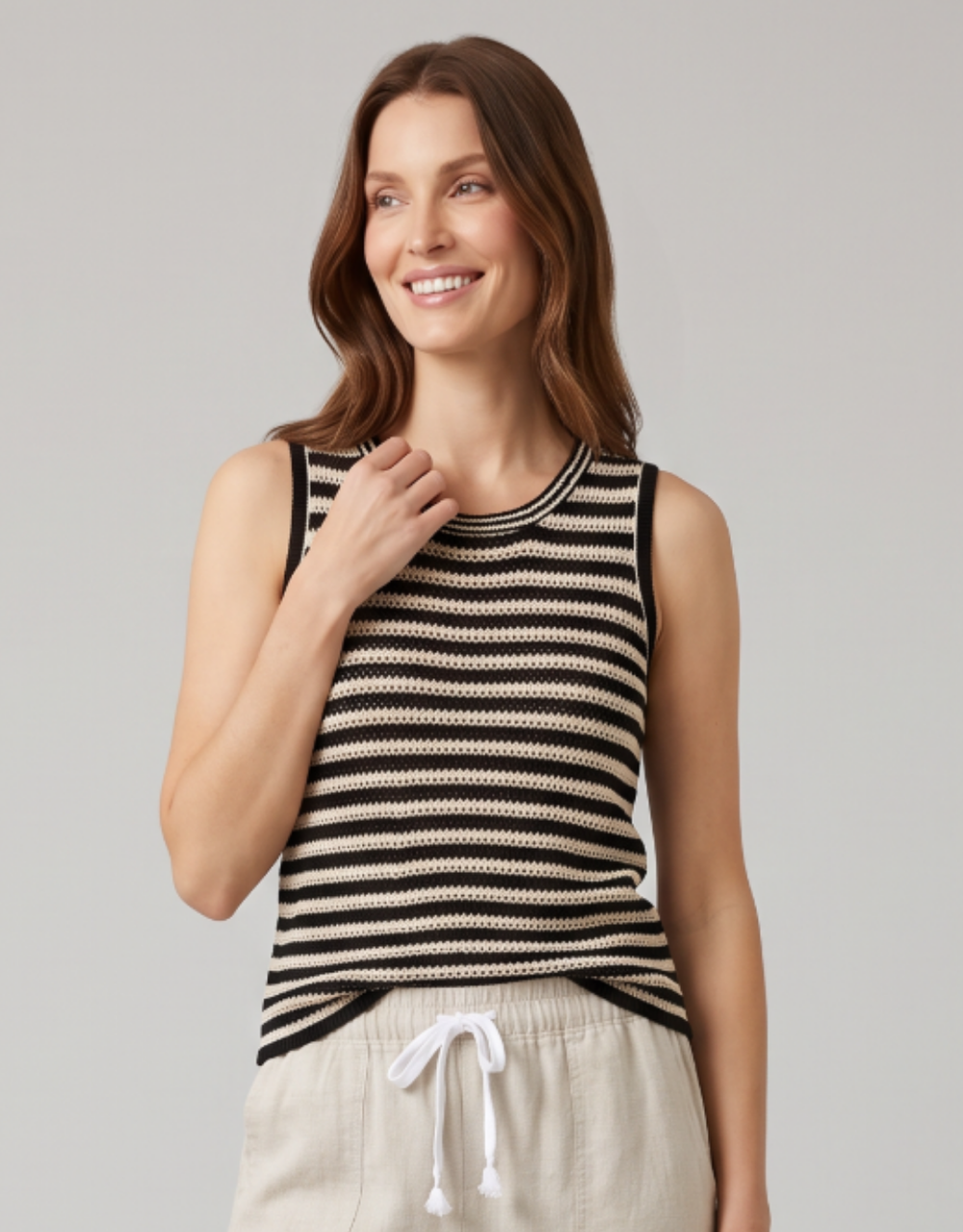 Nina Tank - Natural/Black