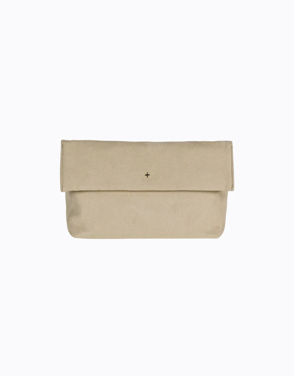 Heartbreaker Oversize Clutch - Beige Suede / Gold