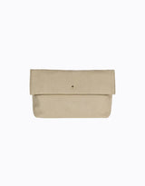 Heartbreaker Oversize Clutch - Beige Suede / Gold
