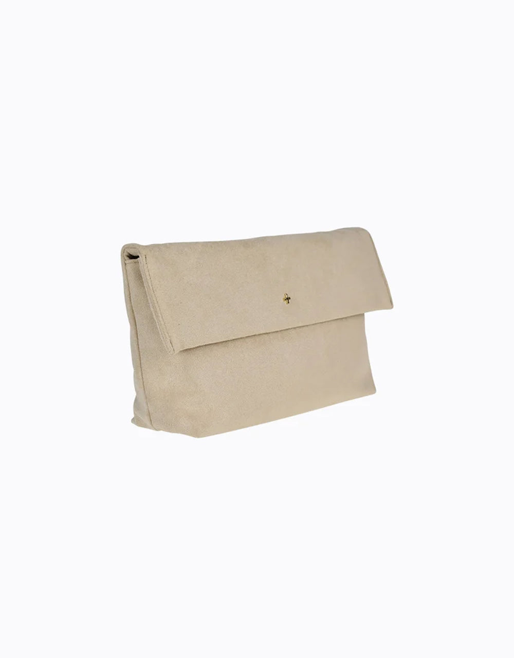 Heartbreaker Oversize Clutch - Beige Suede / Gold
