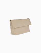 Heartbreaker Oversize Clutch - Beige Suede / Gold
