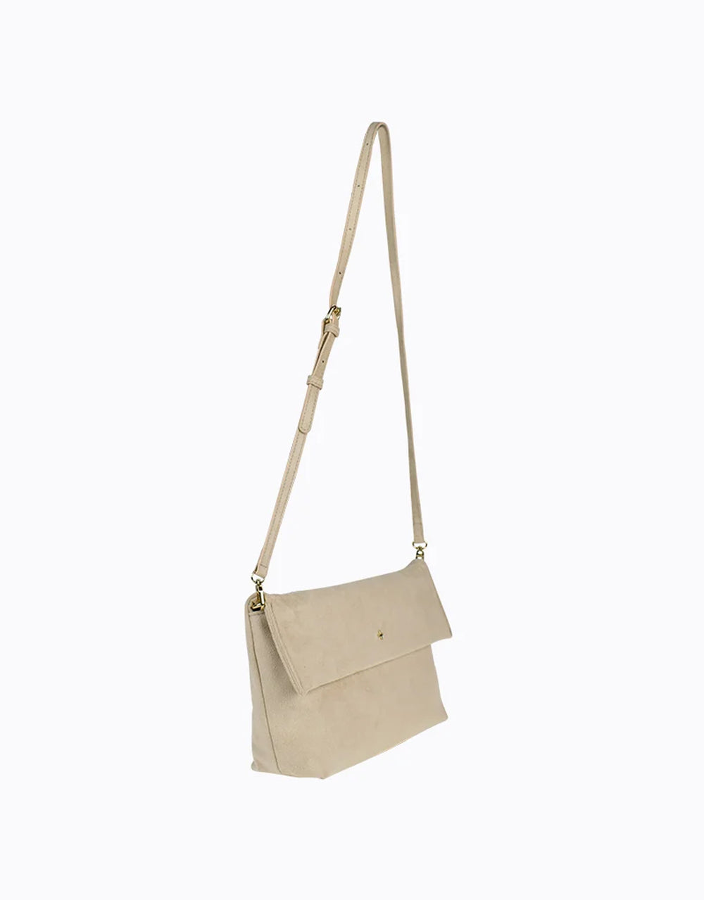 Heartbreaker Oversize Clutch - Beige Suede / Gold
