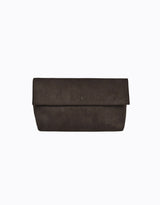 Heartbreaker Oversize Clutch - Dark Choc Suede / Gold