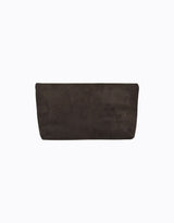 Heartbreaker Oversize Clutch - Dark Choc Suede / Gold